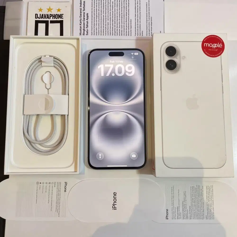 iPhone 16 Plus White 256GB BH 100% Garansi Resmi iBox 5 Oktober 2026