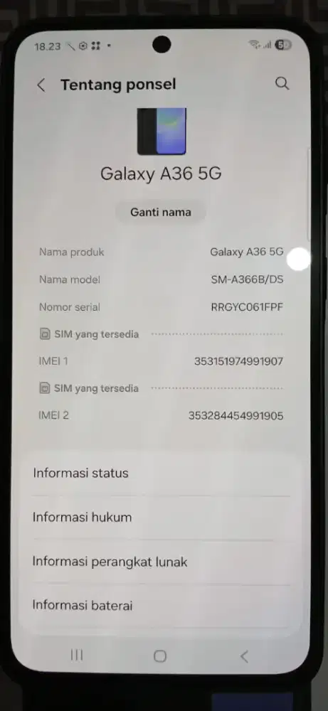 Samsung A36 5G 8/256 Hitam FuLLset