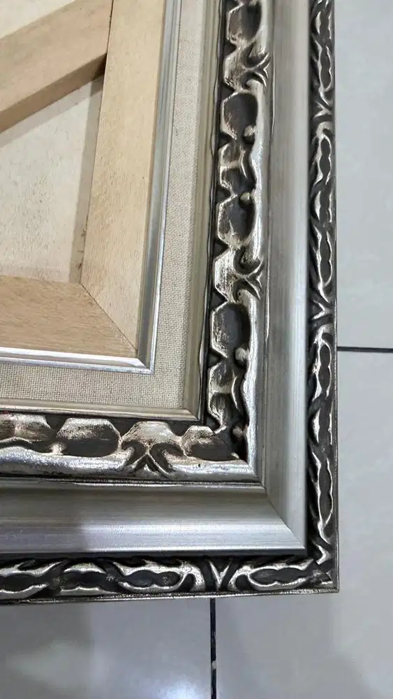 Bingkai Foto kaca kanvas kayu solid