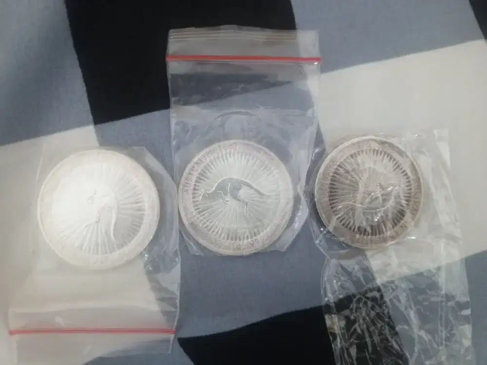 Jual 3 Coin Perak Australian Kangaroo