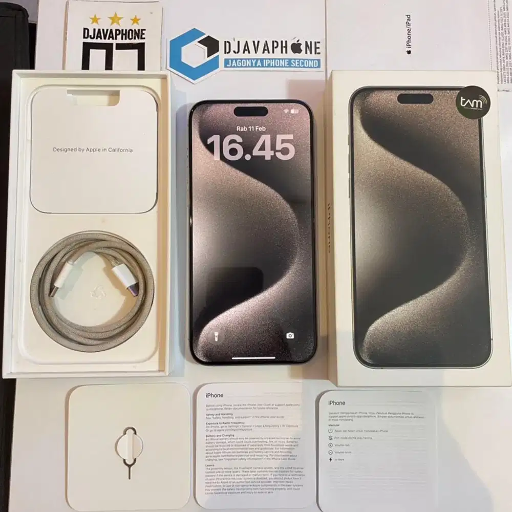 iPhone 15 Pro Max Natural Titanium 256GB BH 94% Ex iBox Resmi