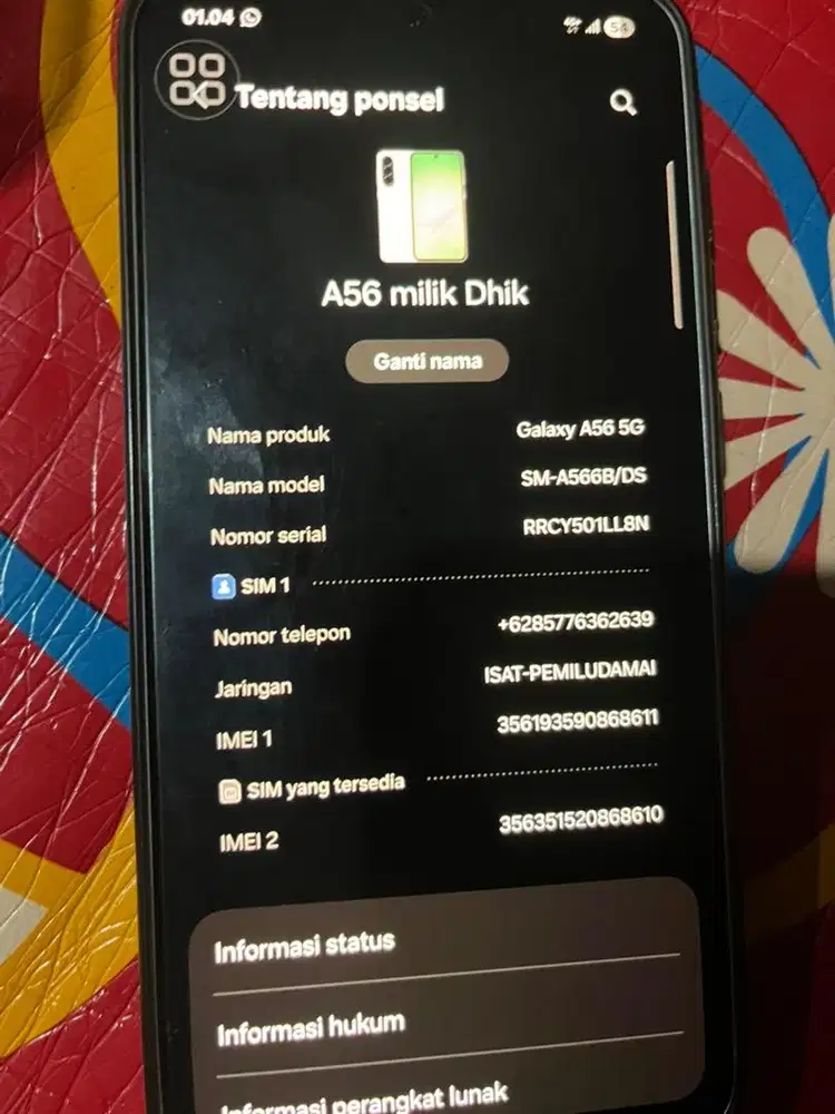 Samsung a56 secound