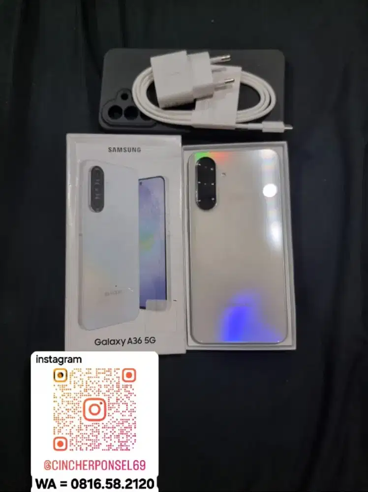 Jual hp SAMSUNG A36 5g 8/256 likenew super istimewa free adaptor
