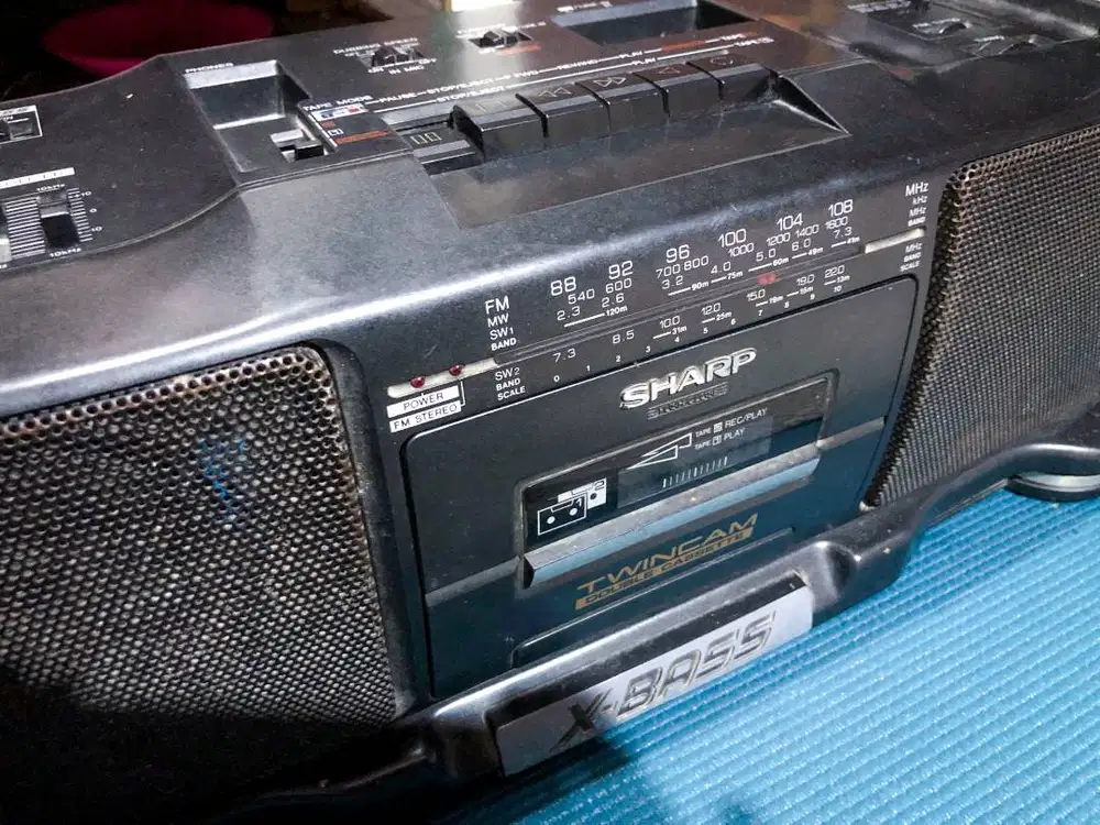 SHARP X-BASS Double Tape Retro – Rusak – Cocok Sparepart