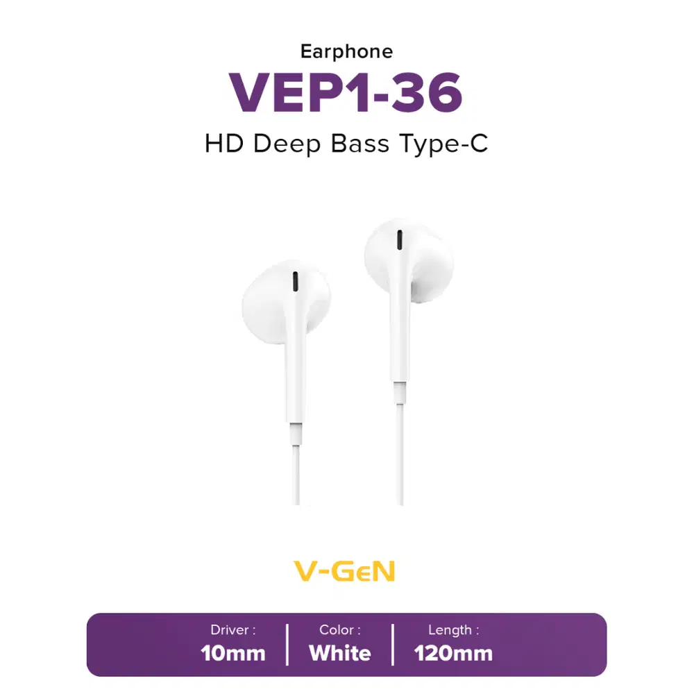 Headset V-GeN VEP1-36 Deep Bass HD Sound In-Ear Earphone