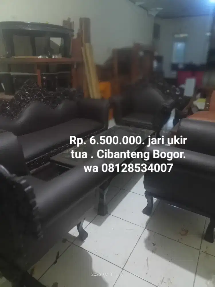 Meja kursi antik kayu jati tua bekas dah melamin seperti baru