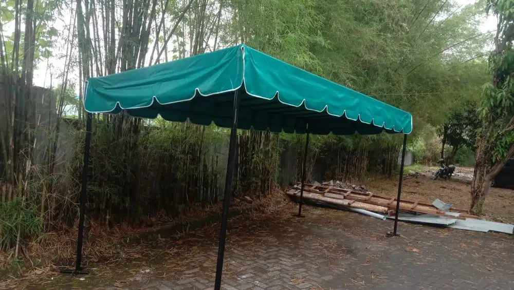 Tenda teratak, tenda kanopi kain, tenda posko