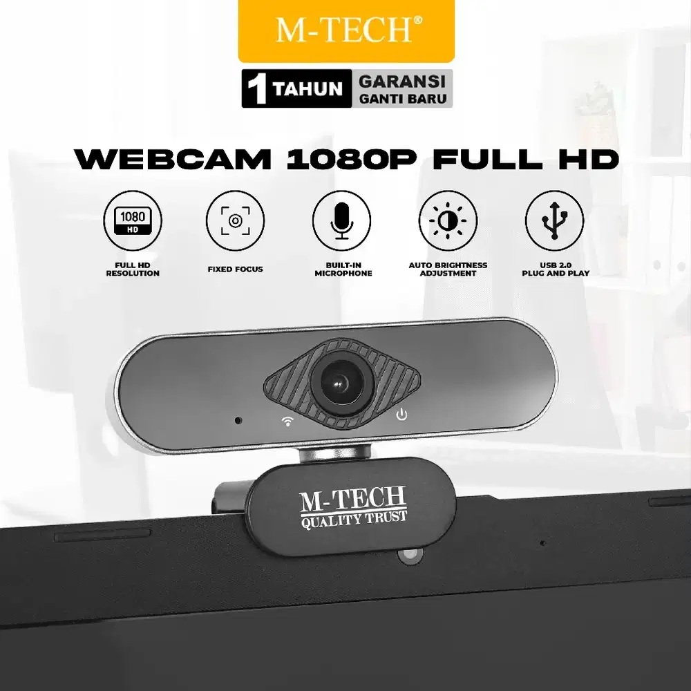 WEBCAM M-Tech WB350 Full HD 1080P Fixed Focus Webcam with Microphone