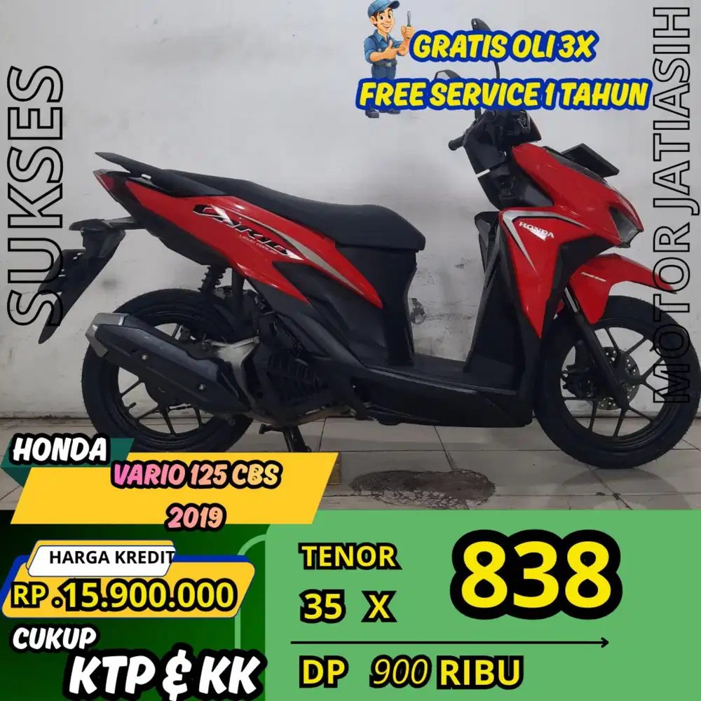 PROMO SPESIAL HONDA VARIO 125 CBS  2019 DP CUMA 900 syarat ktp dan kk