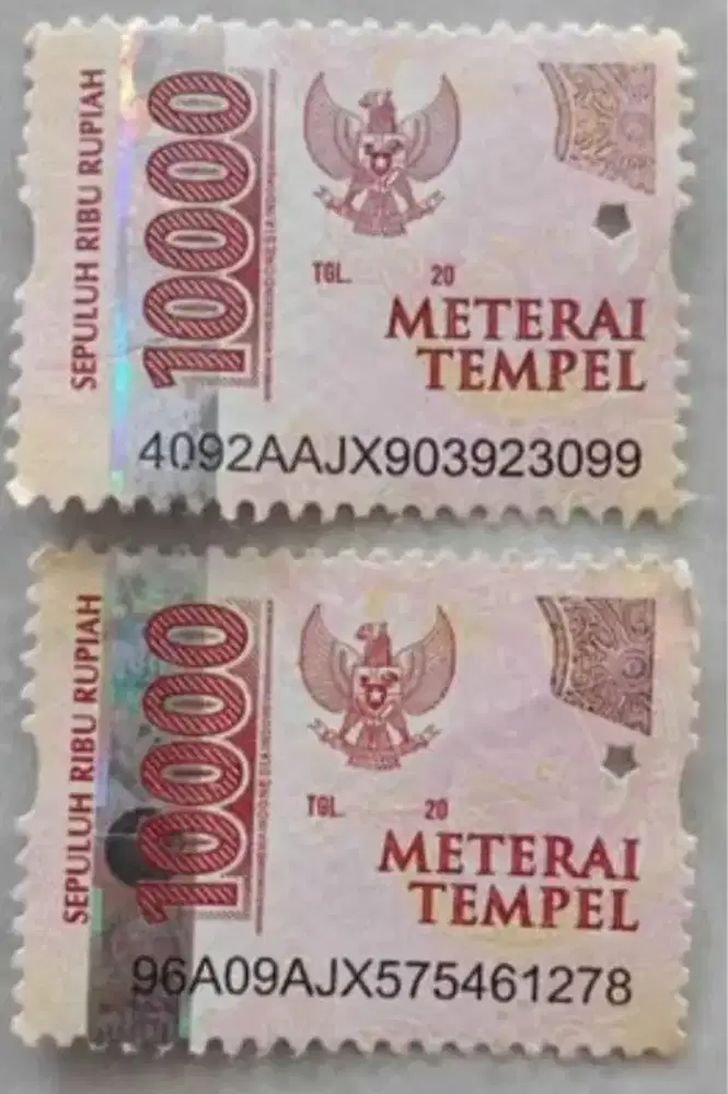 Materai tempel sepuluh ribu