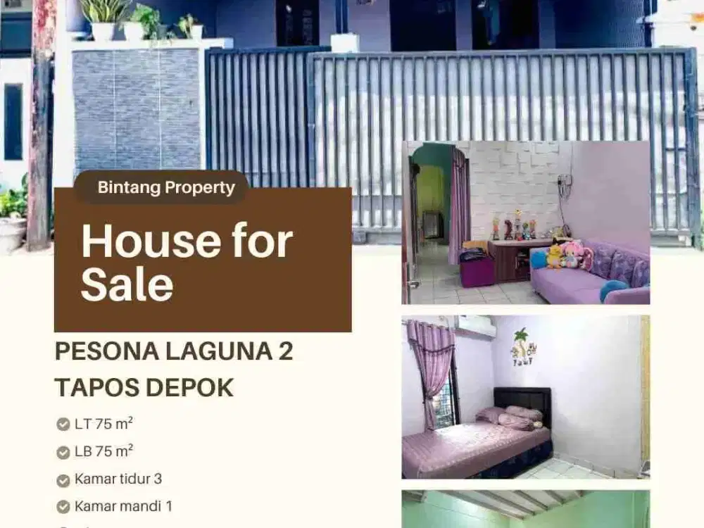 Dijual rumah siap huni dekat RSUD di Pesona Laguna 2, Depok