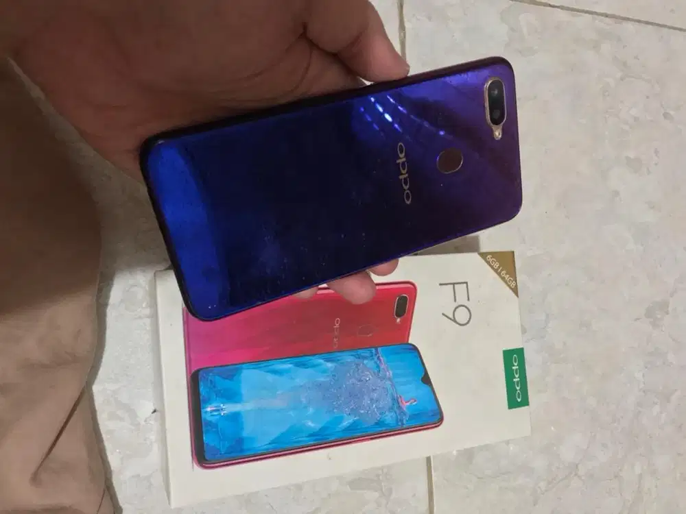 Android HP Handphone Oppo F9 6/64 No Minus Istimewa Ada Box