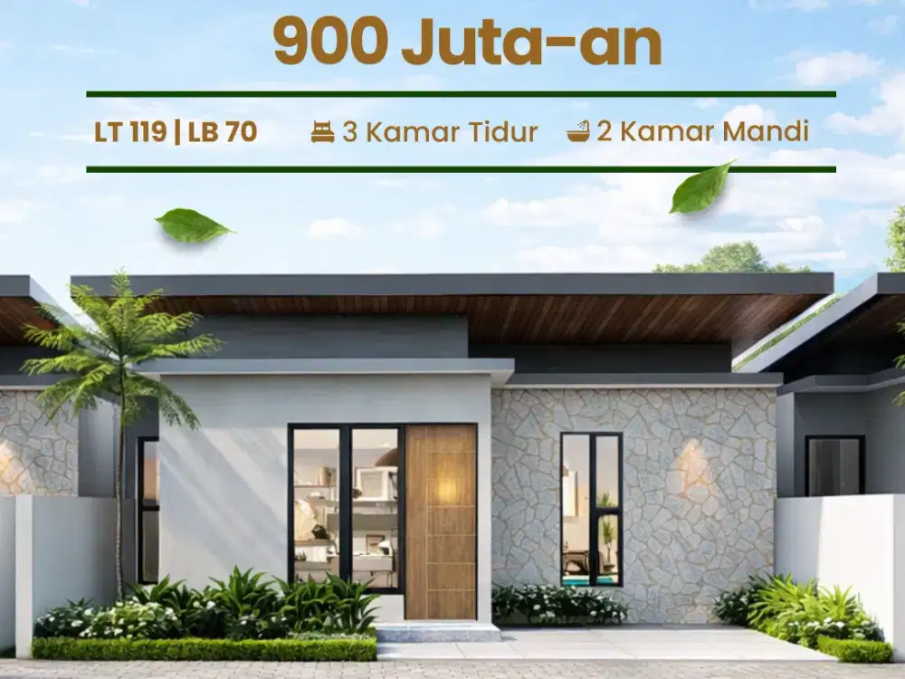 Jl kaliurang km 9, Rumah 1 Lantai Kontemporer Style 3 KT, Bisa KPR