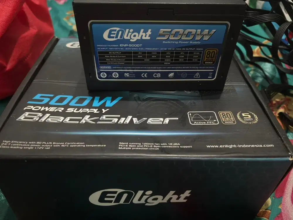 Enlight Power Supply 500W ENP-500DT Bronze 80+ Black Silver