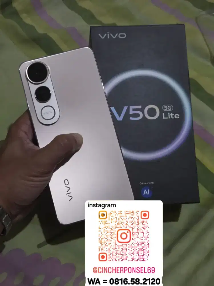 JUAL hp siap pakai Vivo V50 5g Lite ram 8/256 grns resmi 08 26
