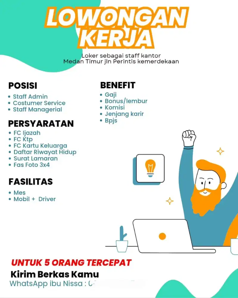 LOKER SEBAGAI STAFF KANTOR