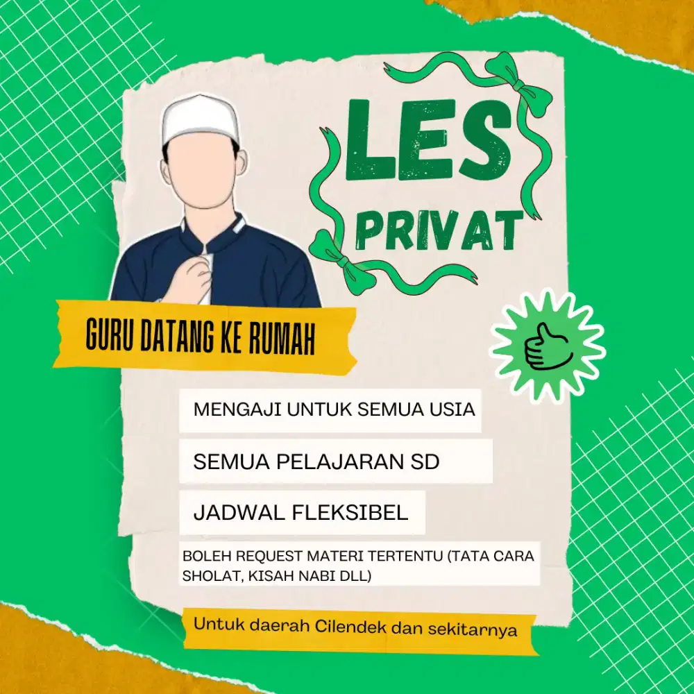 Les Privat Pelajaran SD dan Mengaji