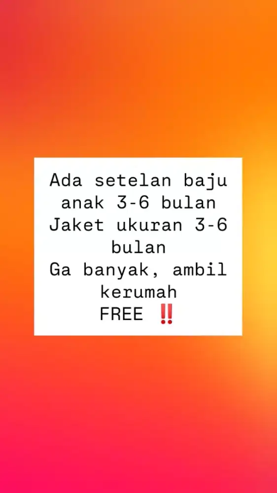 Preloved baju bayi 3-6 bulan