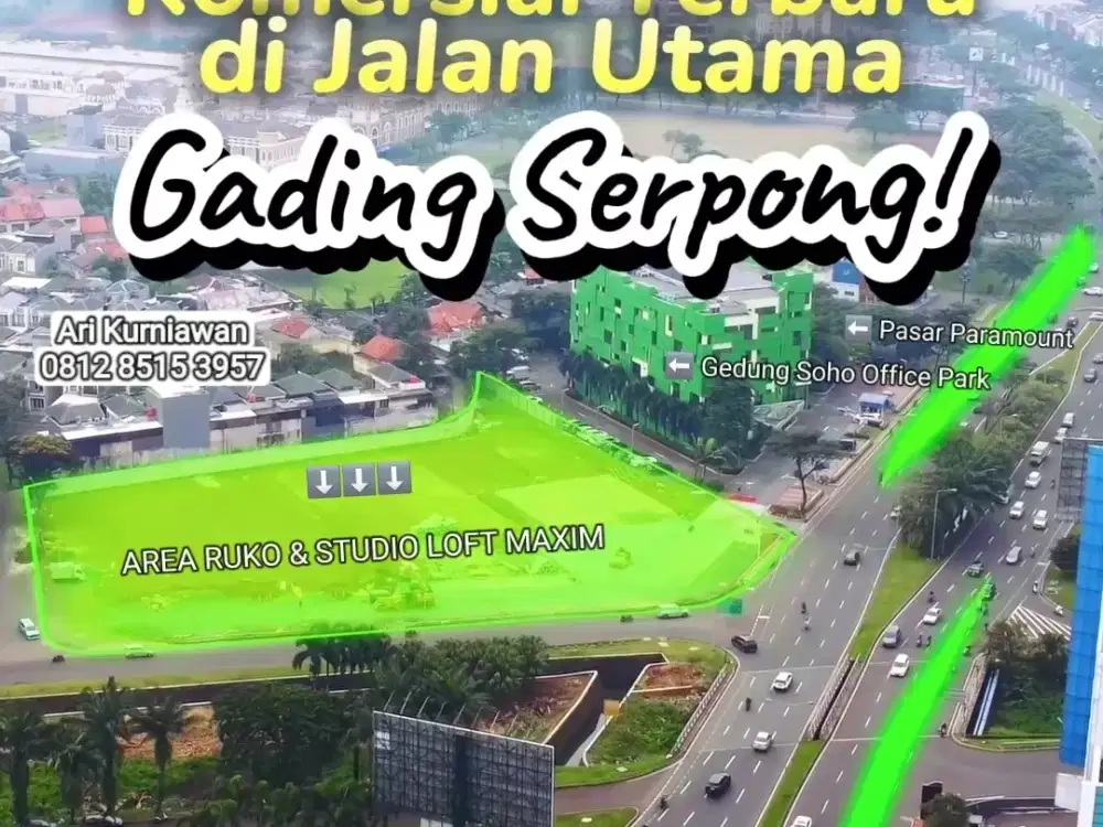 MAXIM SQUARE RUKO 3LANTAI TERHUBUNG SOHO OFFICE & PASAR MODERN! 3MAN PRIME LOCATION