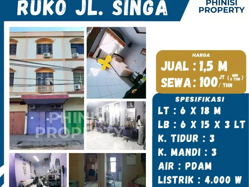 JUAL / SEWA RUKO JL. SINGA