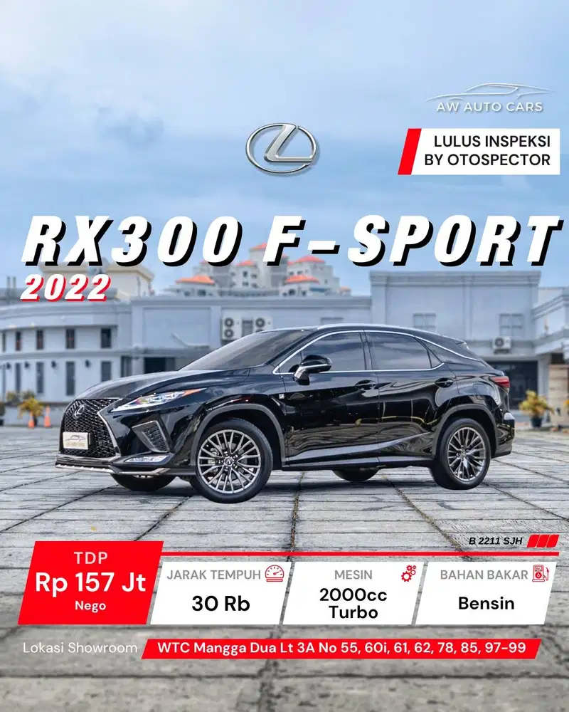 Lexus RX300 F-Sport NIK 2022 RX-300 FSport 2023 RX 300 luxury 2022