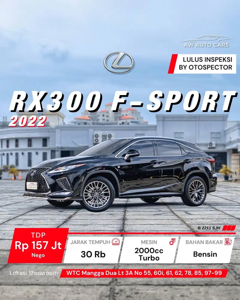 Lexus RX300 F-Sport NIK 2022 RX-300 FSport 2023 RX 300 luxury 2022