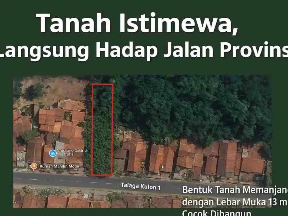 Dijual kavling/tanah di 
Jalan Raya Talaga, Majalengka - Jawa Barat.