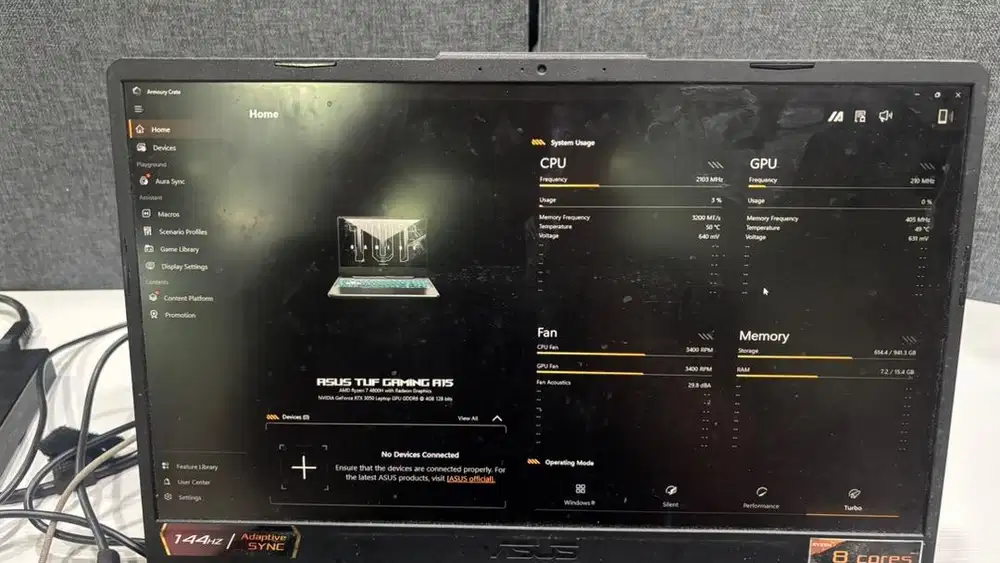 ASUS TUF Gaming A15 FA506ICB ram 8+8 ssd 515+515