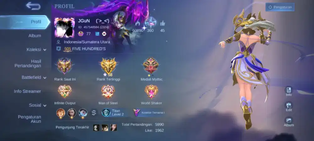 Jual akun mobile legend harga nego , cod only