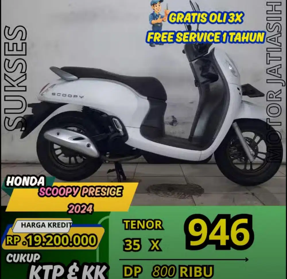 PROMO SPESIAL HONDA SCOOPY PRESTIGE 2024DP CUMA 800 syarat ktp dan kk