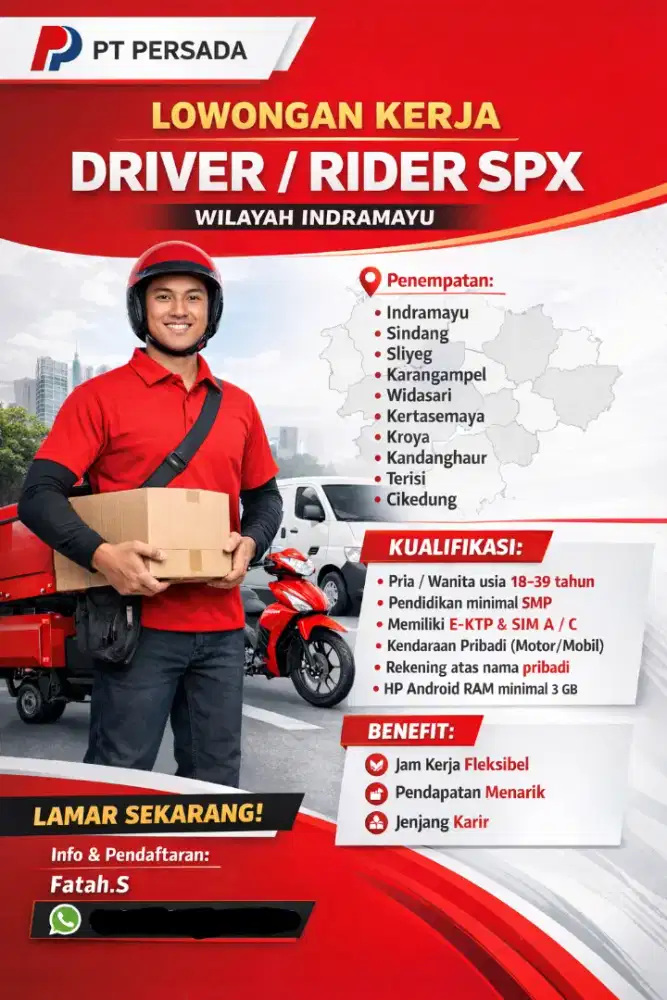 Lowongan Kerja Kurir Rider/Driver PT Persada