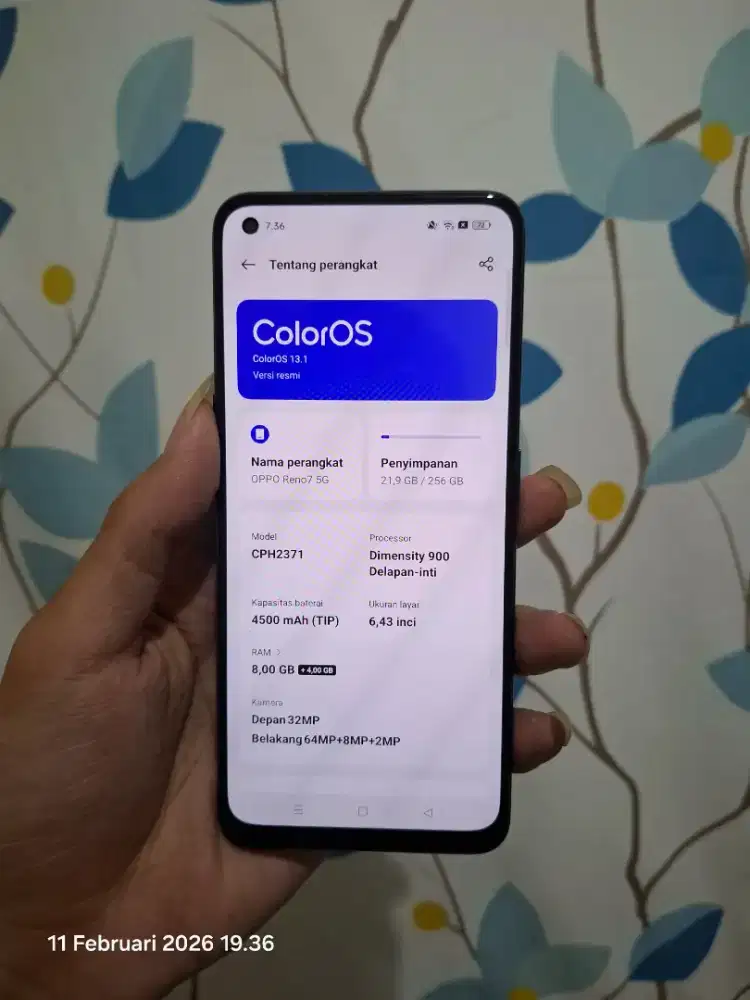Oppo reno 7 5g 8/256
