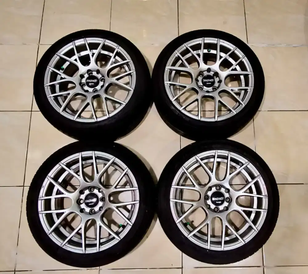 JUAL CEPAT VELG LENSO PROJECT D + BAN DUNLOP 195/45 R16 EX BRIO BAGUS