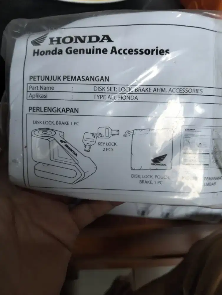 Gembok cakram motor Honda baru dan orisinil