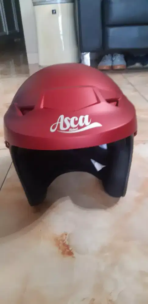HELM HALF FACE RETRO ASCA MERAH DOFF