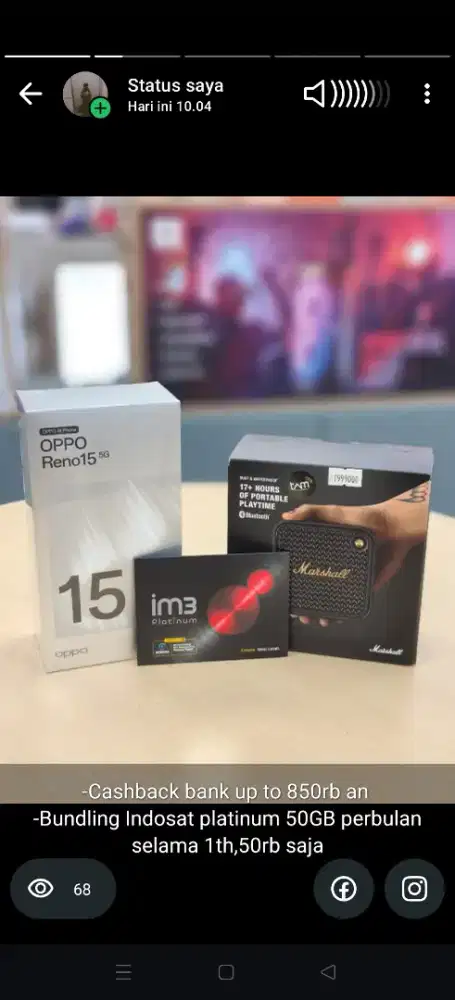 Oppo Reno 15G ,Free softcase