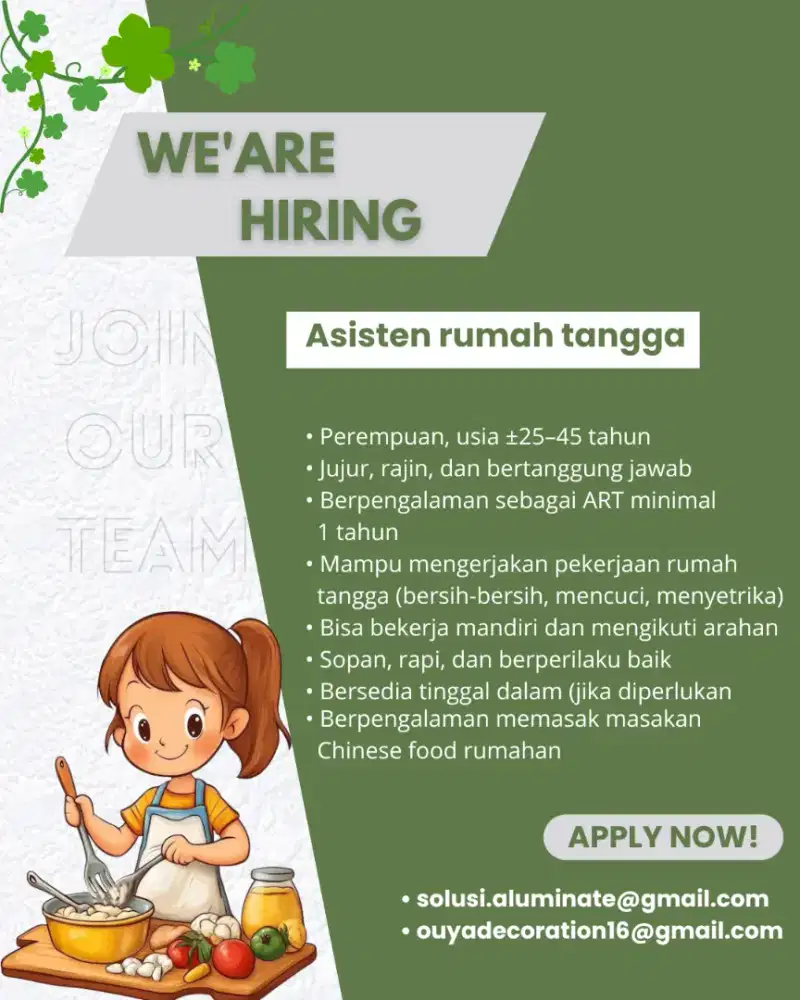 LOWONGAN KERJA ART PIK 2