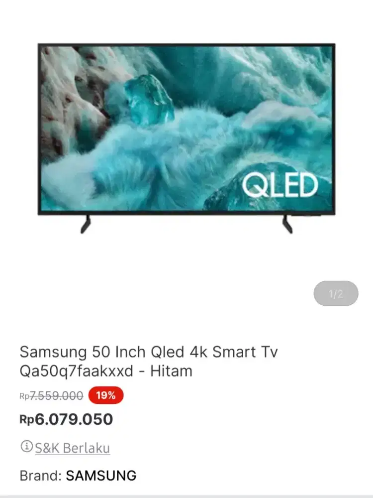 Tv samsung 50inch Qled promo