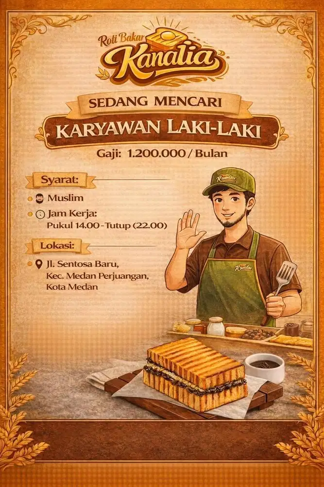 KARYAWAN ROTI BAKAR KANALIA
