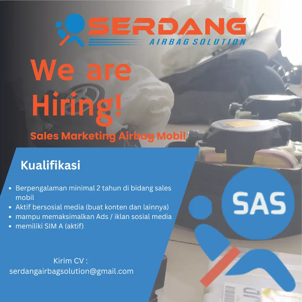 Lowongan Kerja Sales Marketing Airbag Mobil Semua Merek