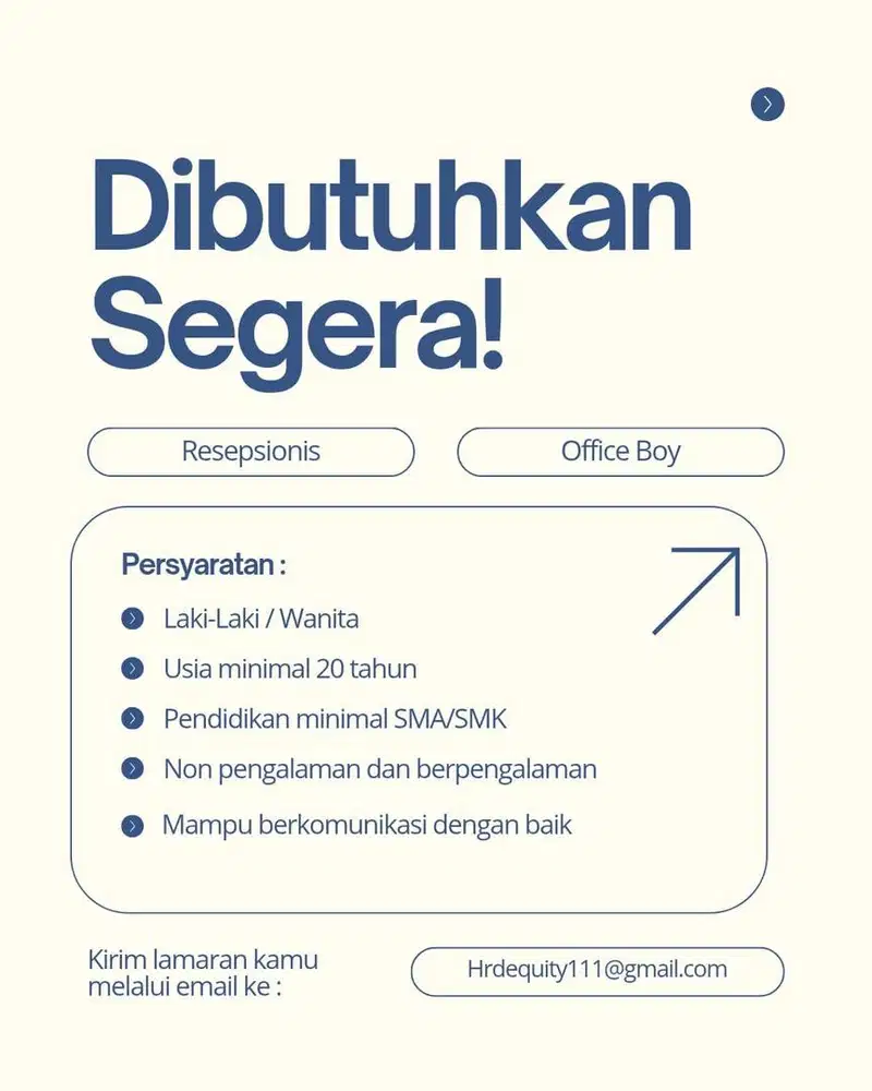 Dibutuhkan segera !