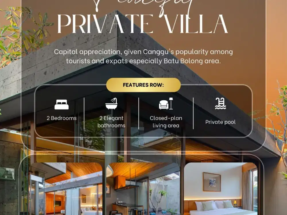 FOR SALE VILLA EXCLUSIVE 2 BEDROOM WITH POOL AT CANGGU