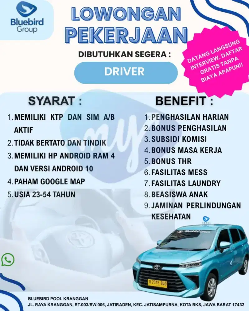 Loker Driver Sim A atau B