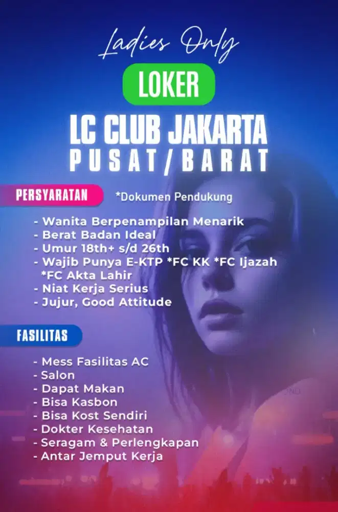 LOKER CLUB JAKARTA  LC-SPA-DANCER-KUSUS LADIES