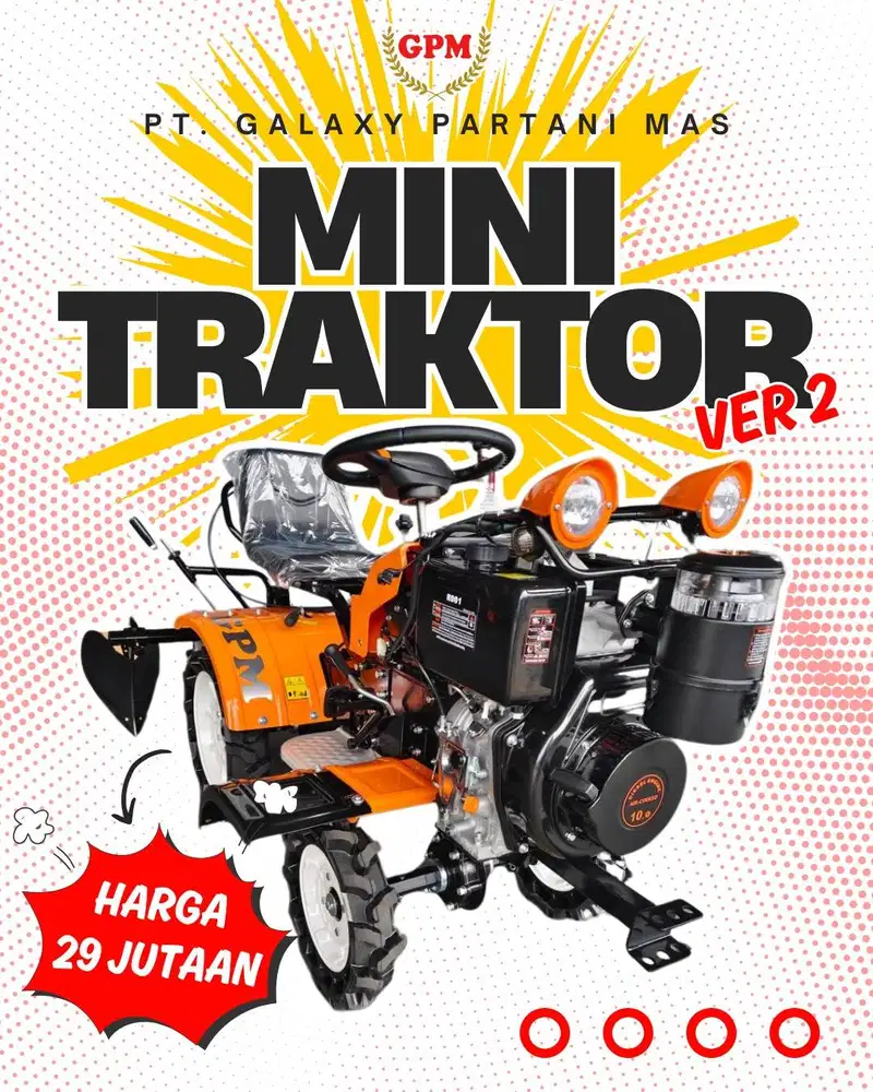 Traktor Mini 10HP 4WD Starter Elektrik Tenaga Diesel Kuat dan Nyaman