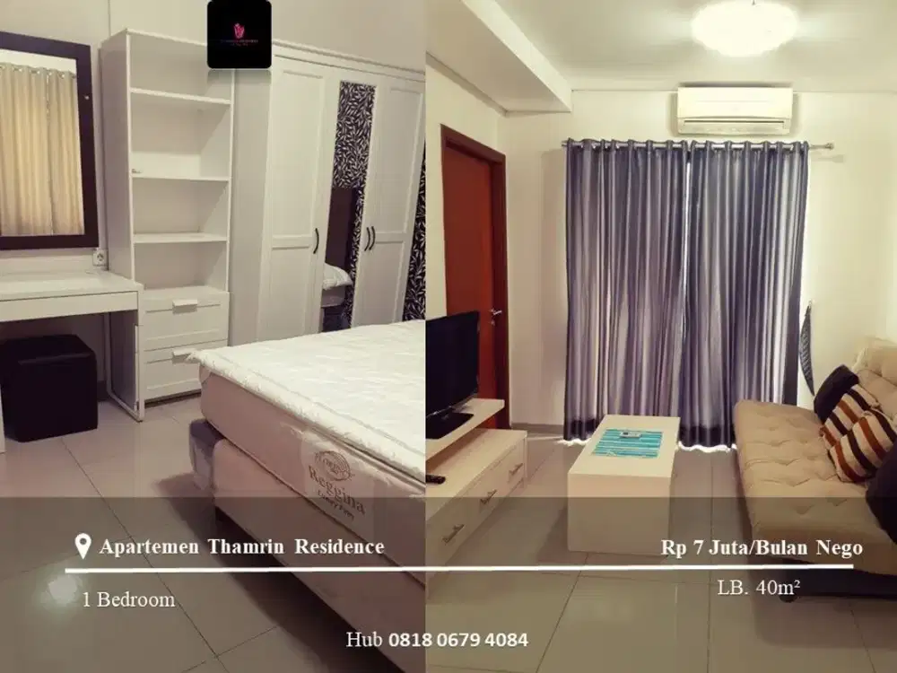 Disewakan Apartement Thamrin Residence High Floor 1BR Furnished