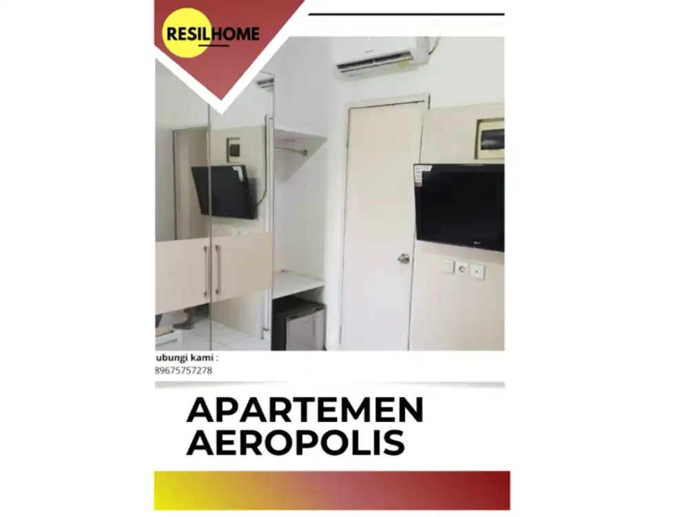 disewakan perbulan apartemen studio aeropolis full furnished ar3 tower 1 neglasari Tangerang Banten aeropolis residence 3 Furniture lengkap seberang bandara Soekarno-Hatta murah