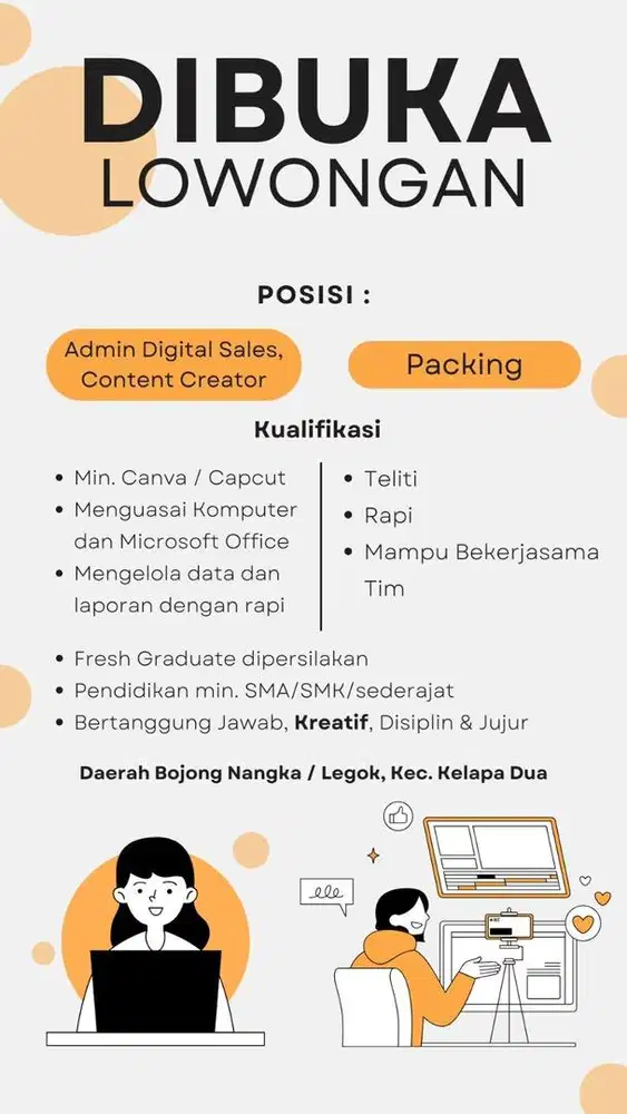 Lowongan Kerja Digital Admin & Packing