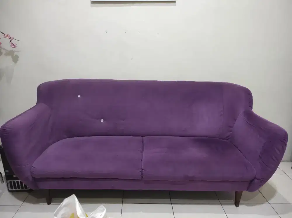 DIJUAL SOFA BEKAS WARNA UNGGU