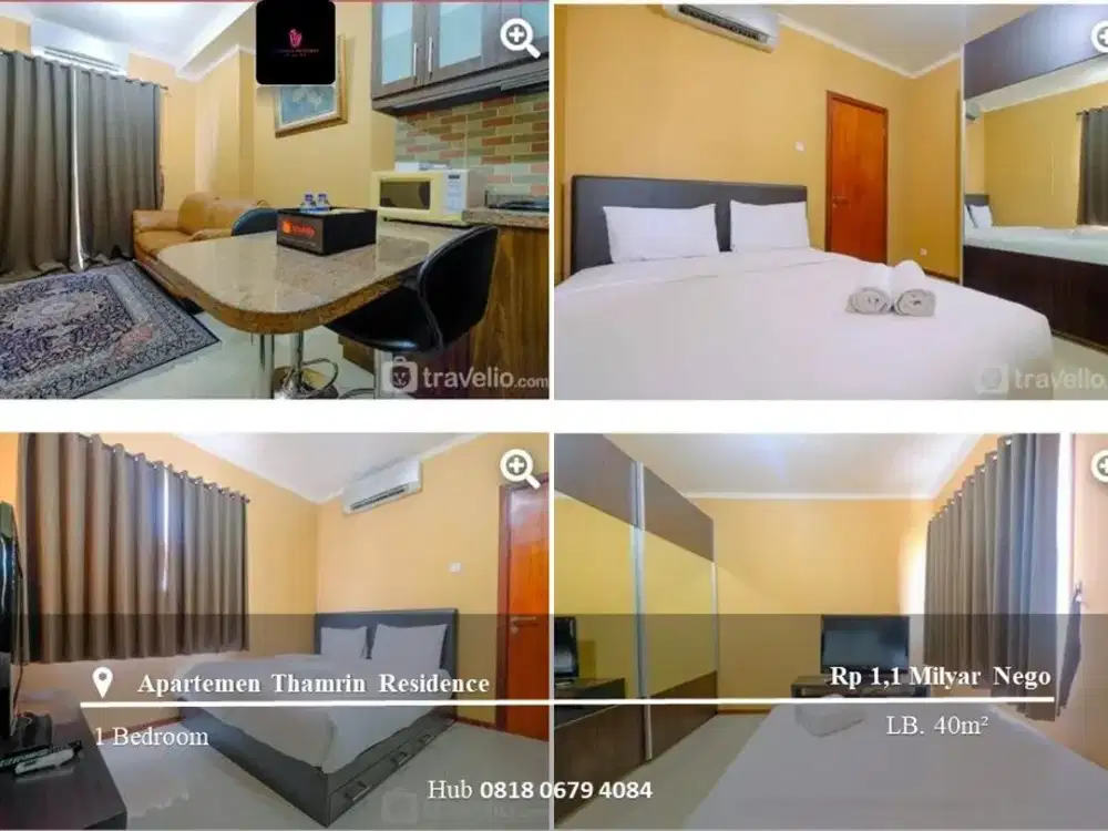 Dijual Apartement Thamrin Residence High Floor 1BR Full Furnished